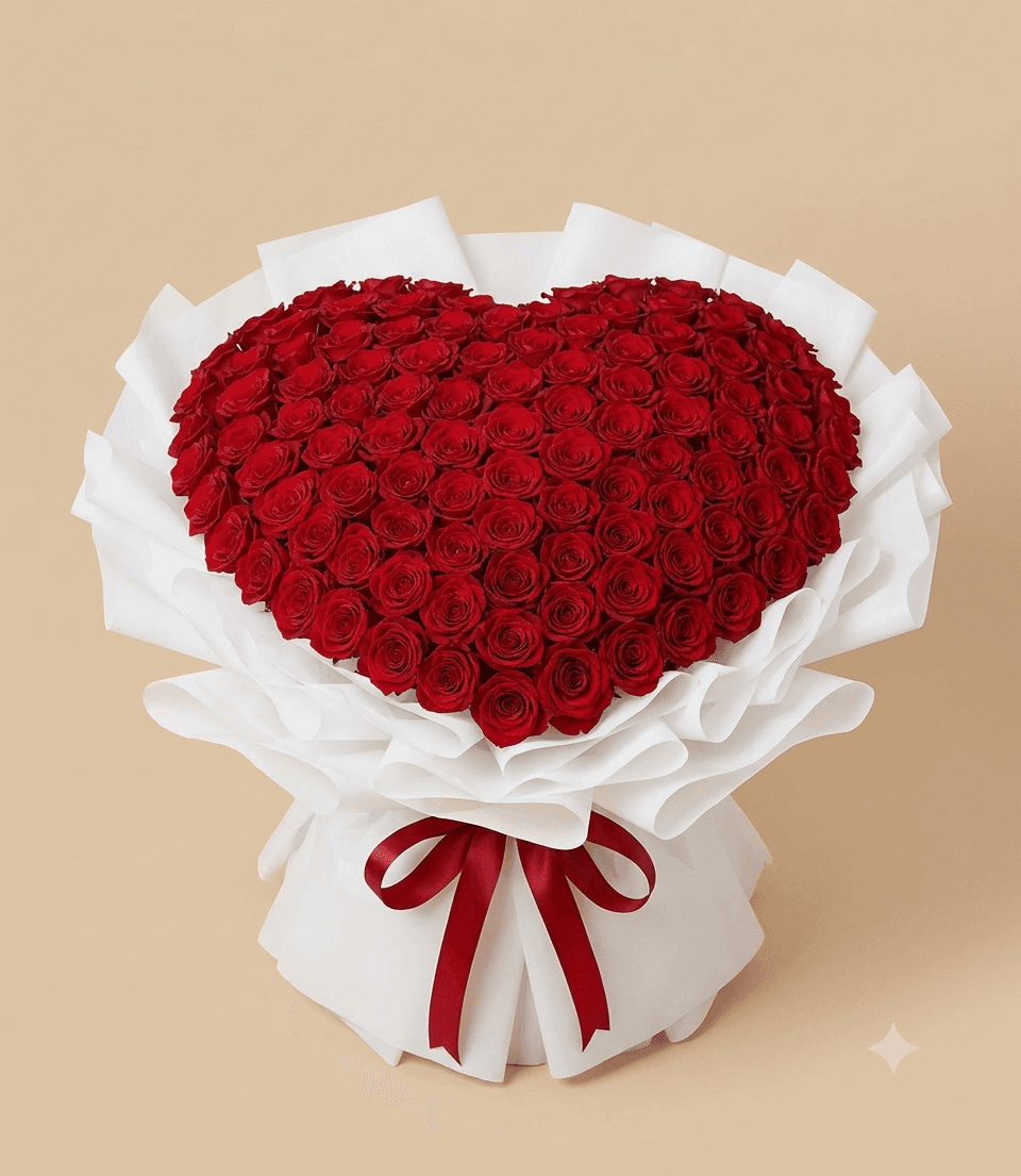 Heartful Hundred - 100 Red Roses Bouquet