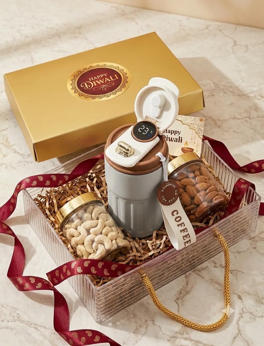 Insulated Coffee Mug Gift Combo – White