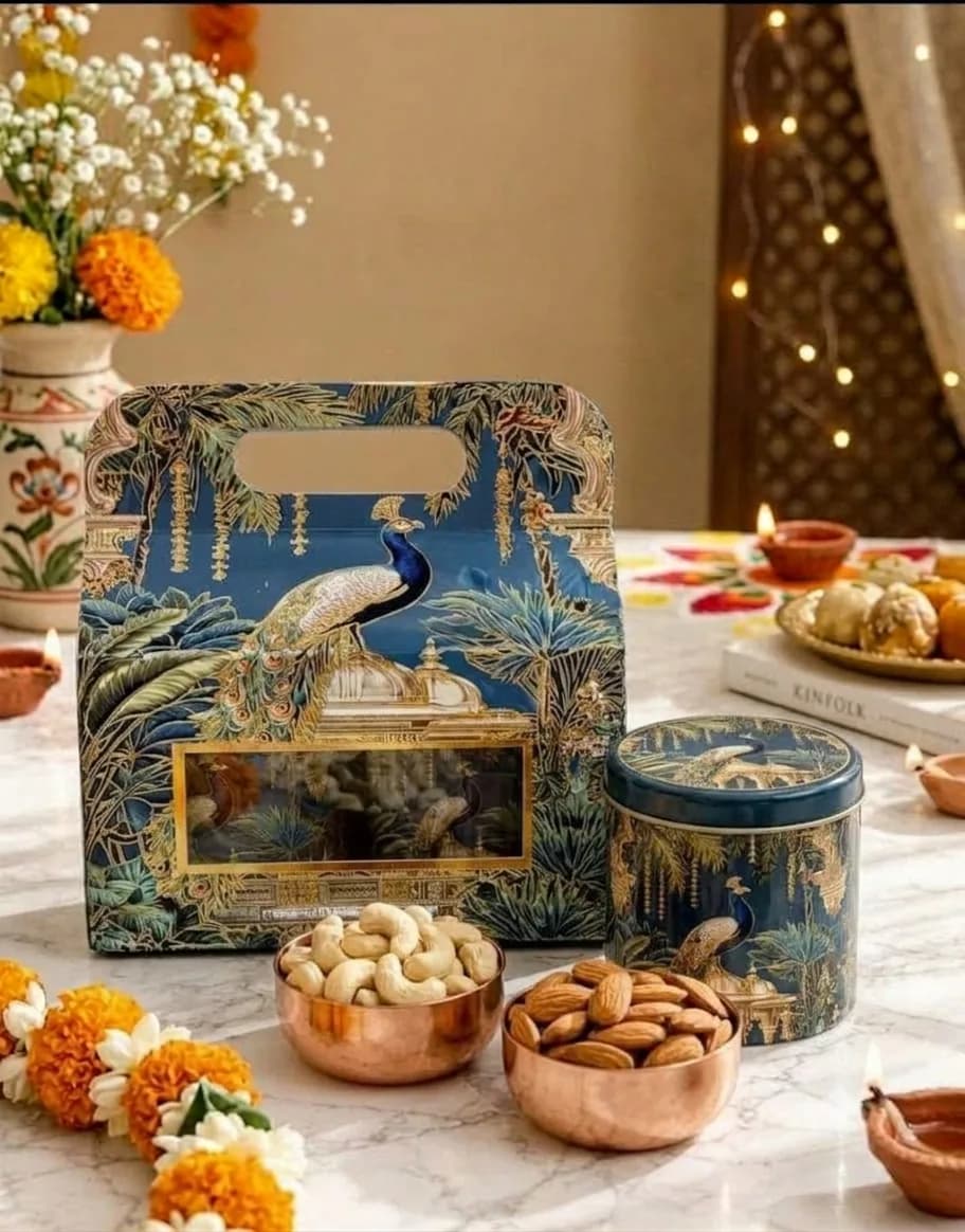 Peacock Dry Fruit Combo with Tin Jar